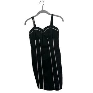 Frederick’s of Hollywood Vintage 90s Black White‎ Bodycon Dress Size 6
